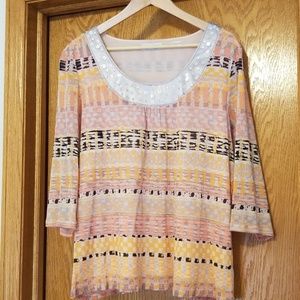 Crew neck - mid length sleeves top